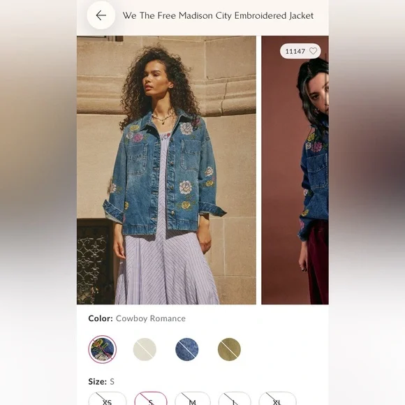 Free People Embroidered Oversized Jacket 🌟 - Picture 6 of 12